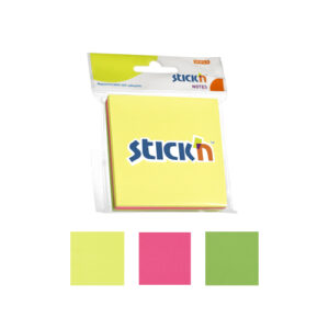 STICK'N Notes 76mm x 76mm Neon - 50 Sheets Per Pad, 3 Pads Per Pack