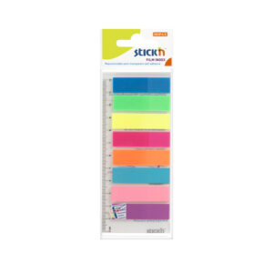 STICK'N Film Index 45mm x 12mm Neon - 25 Sheets Per Pad, 8 Pads - Strips
