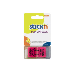 STICK'N Pop-Up Flags 45mm x 25mm - 50 Sheets Per Pad Sign Here