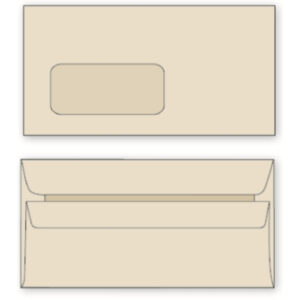 LEO DLB 110 x 220mm 80gsm Manilla Window Self Seal (Pack of 25)