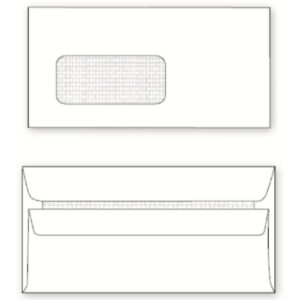 LEO DLB 110 x 220mm 80gsm White Window Opaque Self Seal (Pack of 25)