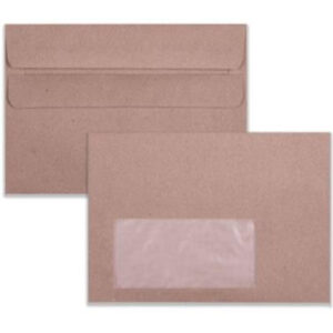 LEO C6 Envelopes 114 x 162mm 80gsm Window Self Seal (Pack of 25)