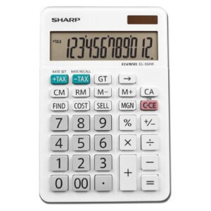 Sharp EL334WB 12D Mini Desk Calculator